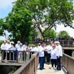 Sejumlah Pemimpin Negara G 20 yang sedang mengikuti kegiatan penanaman pohon mangrove