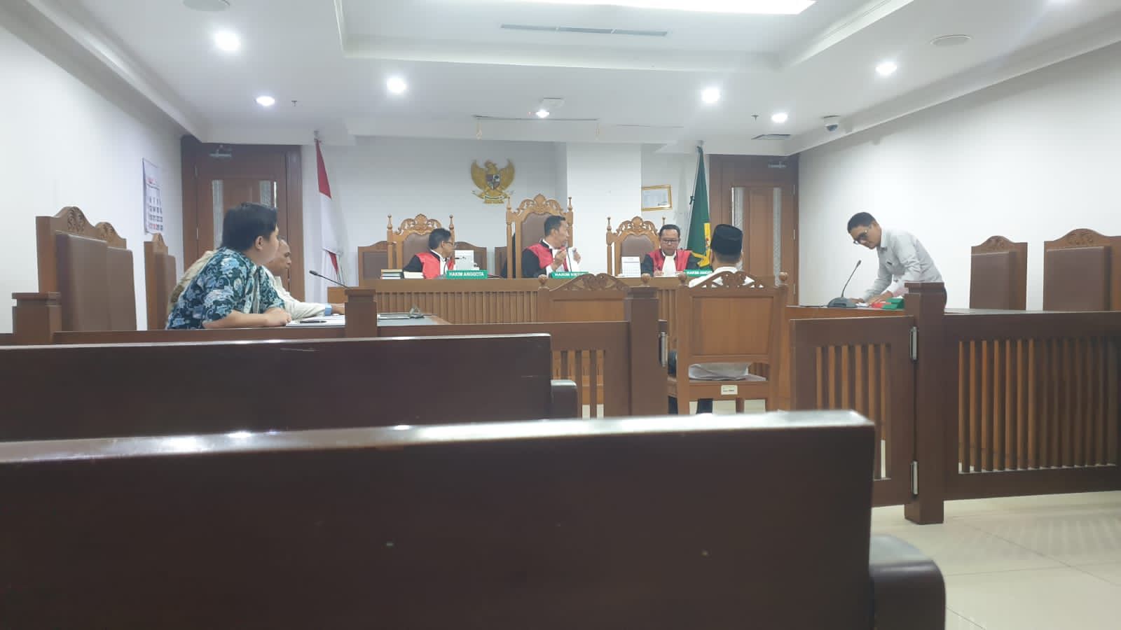 Suasana Pemeriksaan Saksi Fakta Dari Tergugat Pada Pengadilan Niaga Di Pengadilan Negeri Jakarta Pusat, Pada Hari Selasa 29/8/2023.
