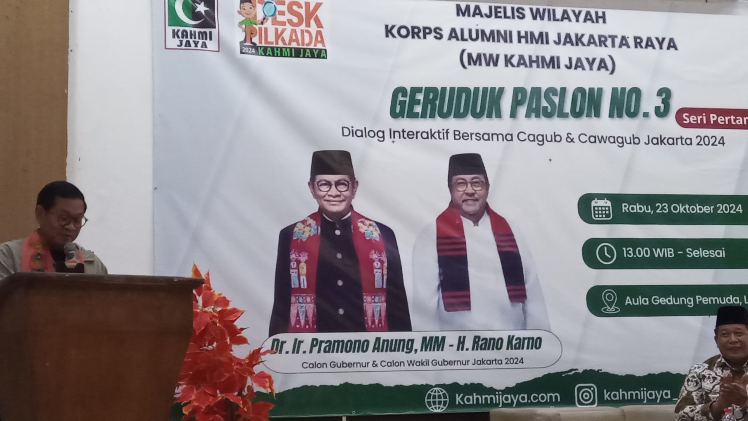 Pramono Anum Di Acara Kahmi Jaya Rabu (23/10/24) Rawamangun Jakarta Timur