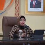 Plt Kepala BPS Amalia Adininggar Widyasanti saat konferensi pers Rilis BPS di Jakarta, Selasa (1/10/2024).