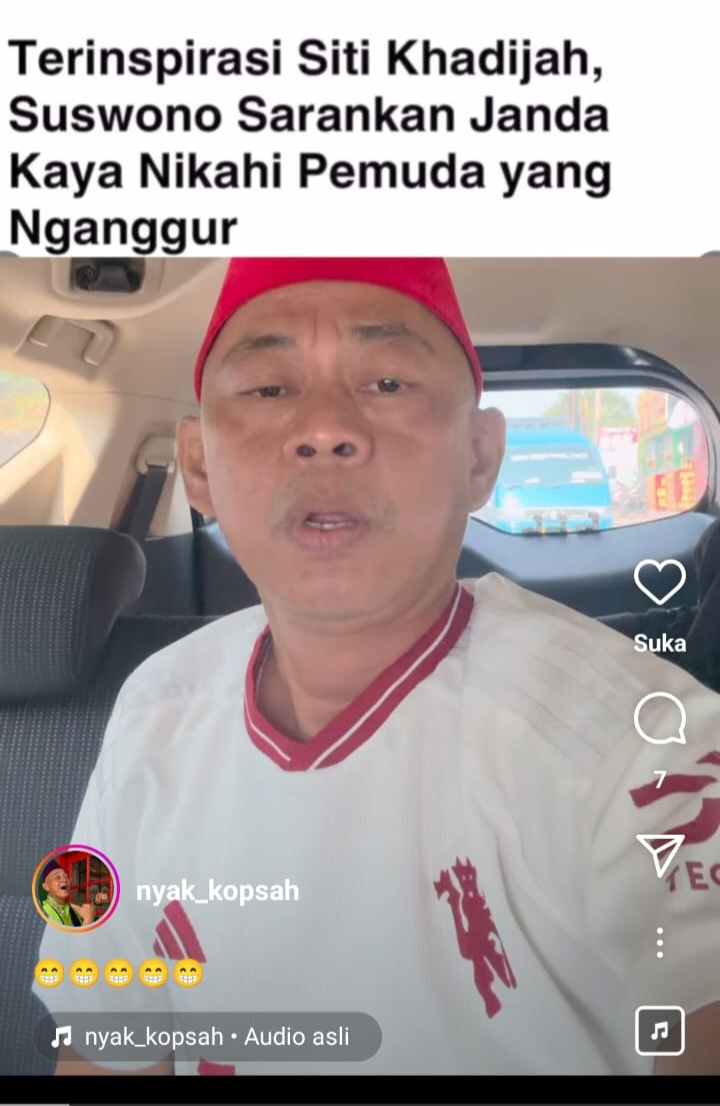 Tangkapan Layar Selebgram Dan Konten Kreator Nyak Kopsah.