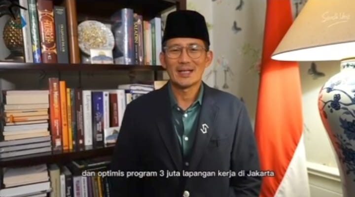 Tangkapan Layar Video Dukungan Sandiaga Uno Ke Pasangan Rido Pilgub Jakarta